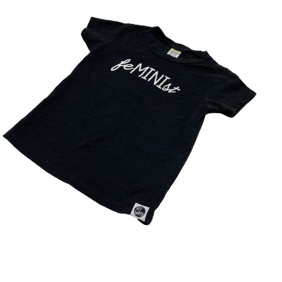 Hey Baby Black Feminist Tee - Picture 2 of 3